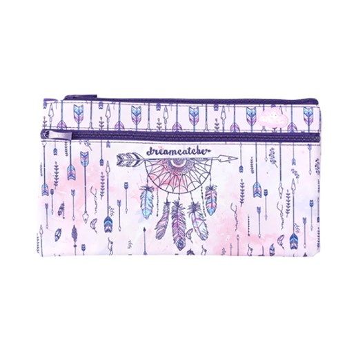SPE-PLC-RDCA - SPENCIL PENCIL CASE RECTANGLE Fabric 34x17cm Dreamcatcher 2 Zips